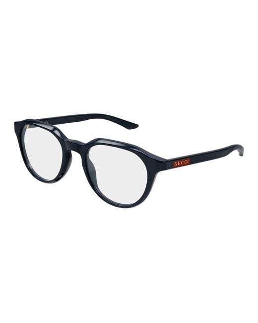 Gucci Black Gg2083O 003 Optical Frames Acetate Transparent Round for men