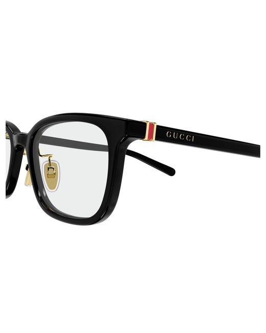 Gucci Black Gg2002Oj 001 Optical Frames Acetate Transparent Squared for men
