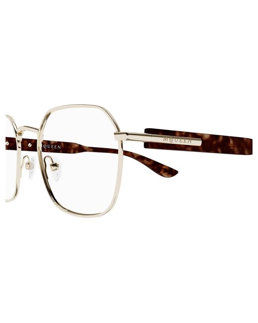 McQueen Black Am0499O 003 Optical Frames Acetate Transparent Geometric for men