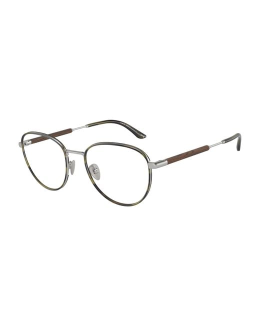 Giorgio Armani Black Ar5137J 3045 Optical Frames Steel Transparent Pantos Normal for men