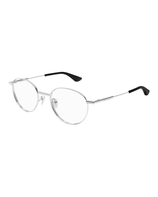 McQueen Black Am0502O 001 Optical Frames Metal Transparent Round