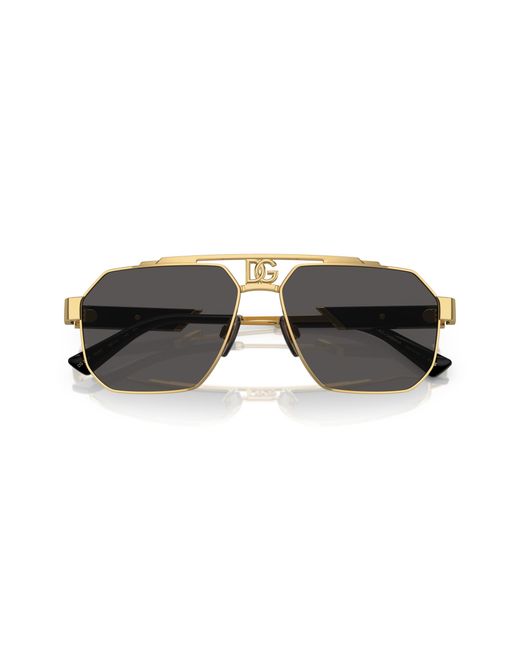 Dolce & Gabbana Black Dg2294 02/87 Sunglasses Steel Pilot Normal for men