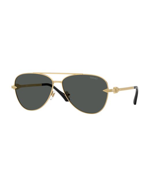 Versace Black Ve2283 100287 Sunglasses Metal Pilot Normal for men
