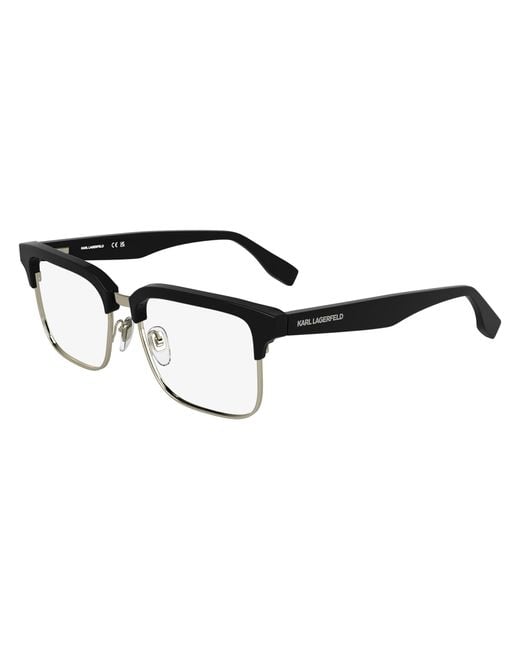 Karl Lagerfeld Black Kl6202 001 Optical Frames Metal Squared Normal for men
