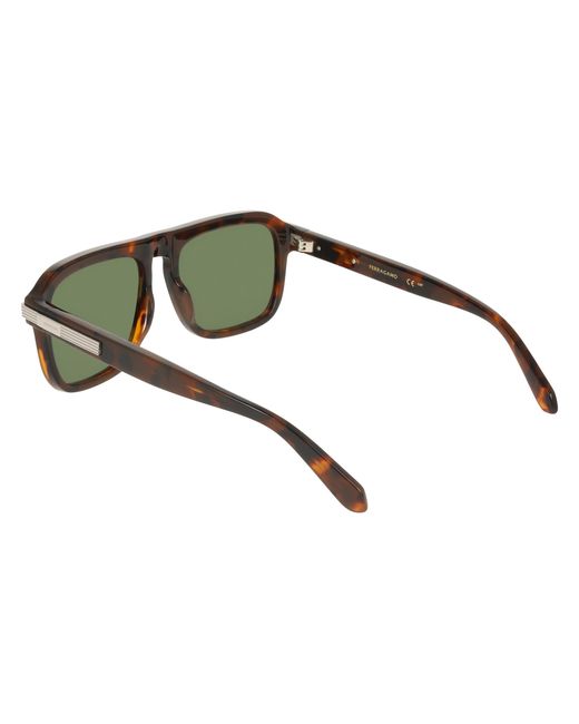Ferragamo Green Sf2087S 240 Sunglasses Acetate Squared Normal for men