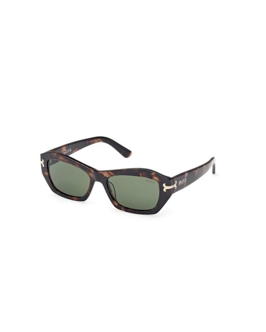 Emilio Pucci Green Ep0235 55N Sunglasses Acetate Geometric Normal