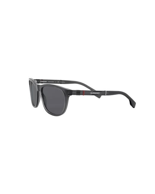 Burberry Black Be4319 354481 Sunglasses Plastic Squared Polarized for men