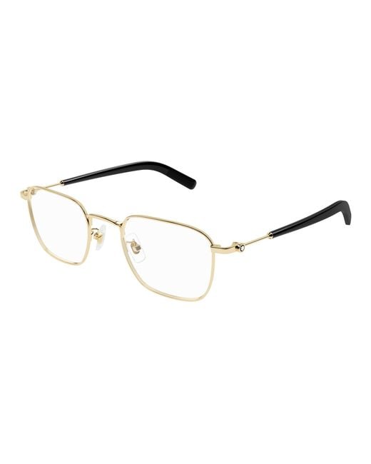 Montblanc Black Mb0389O 006 Optical Frames Metal Transparent Squared for men