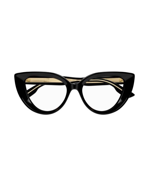 Gucci Black Gg1530O 001 Optical Frames Acetate Transparent Cat Eye