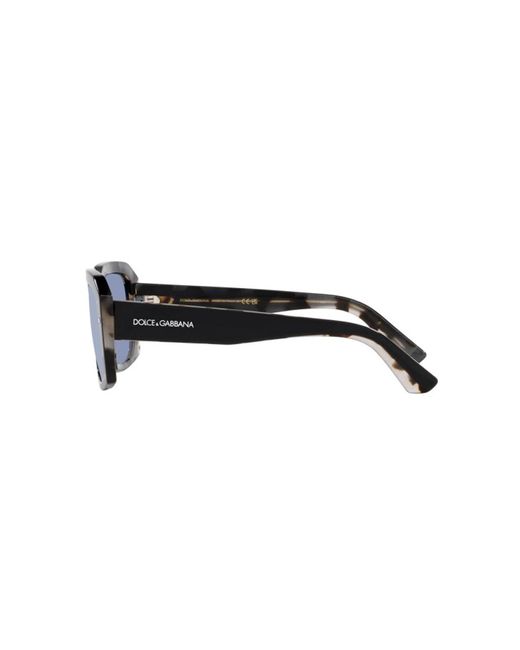 Dolce & Gabbana Black Dg4430 34031U Sunglasses Acetate Light Squared Mirrored Mirror for men