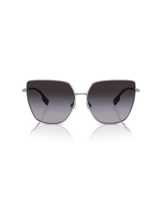 Burberry Black Be3143 Alexis 10058G Sunglasses Steel Geometric Normal Shaded