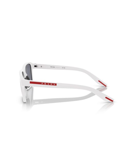 Prada Linea Rossa Black Ps 05Ys Twk40A Sunglasses Injected Light Squared Mirrored Mirror for men