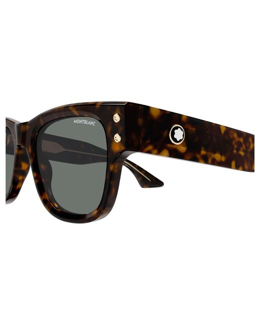 Montblanc Black Mb0381S 002 Sunglasses Acetate Squared for men