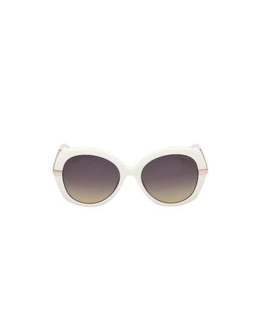 Guess Black Gu00215 21B Sunglasses Injected Smoke Round Normal