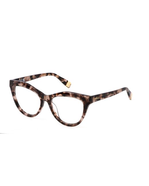 Furla Black Vfu766 0Xap Optical Frames Acetate Geometric