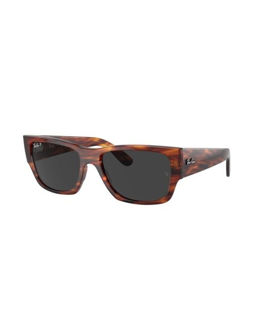 Ray-Ban Black Rb0947sf Carlos Low Bridge Fit Rectangular Sunglasses