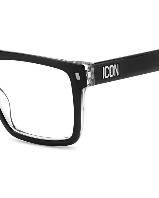 DSquared² Black Icon 0012 7C5 Optical Frames Acetate Squared for men