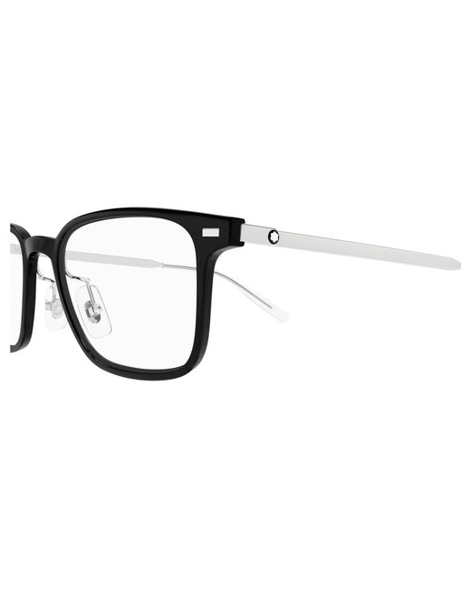 Montblanc Black Mb0394On 001 Optical Frames Injected Transparent Squared for men