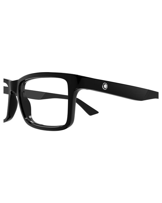 Montblanc Black Mb0402O 001 Optical Frames Injected Transparent Squared for men