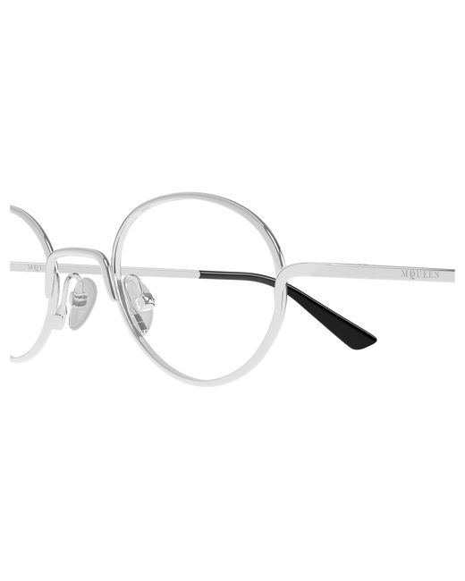 McQueen Black Am0562O 001 Optical Frames Metal Transparent Round