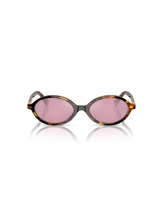Miu Miu Black Mu 04Zs Vau50D Sunglasses Acetate Round Normal