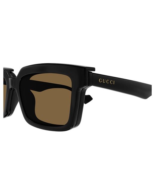 Gucci Black Gg1543S 004 Sunglasses Injected Transparent Squared for men