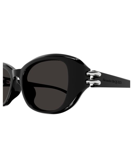 McQueen Black Am0470Sa 001 Sunglasses Acetate Round
