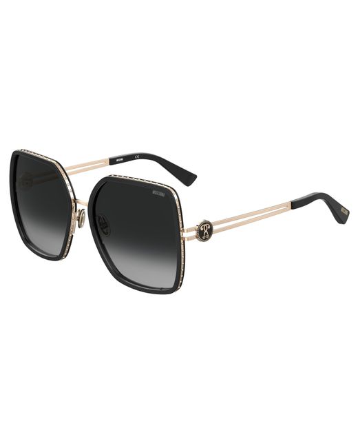 Moschino Black Mos096/S 807/9O Sunglasses Metal Squared Shaded
