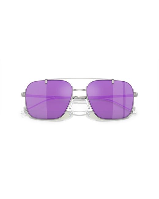 Emporio Armani Black Ea2150 30154V Sunglasses Metal Squared Mirrored Mirror for men