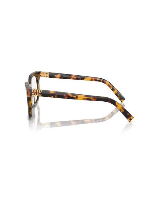 Miu Miu Black Mu 06Xv Vau1O1 Optical Frames Acetate Transparent Squared Normal