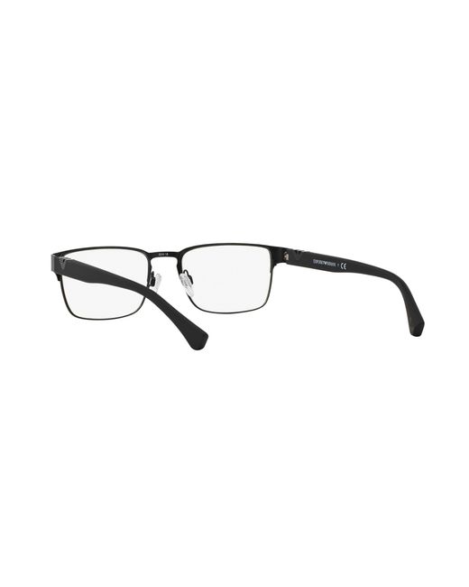 Emporio Armani Black Ea1027 3001 Optical Frames Metal Transparent Squared Normal for men
