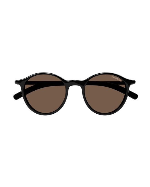 Montblanc Black Mb0324S 001 Sunglasses Round for men
