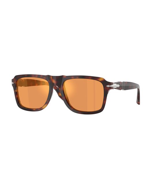Persol Black Po8002S 24/3L Sunglasses Acetate Squared Mirror for men