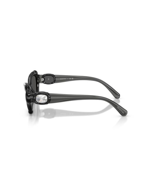 Swarovski Black Sk6050 108787 Sunglasses Injected Cat Eye Normal