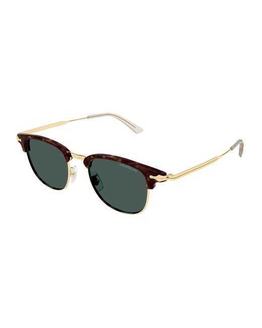 Montblanc Black Mb0364S 002 Sunglasses Metal Squared for men