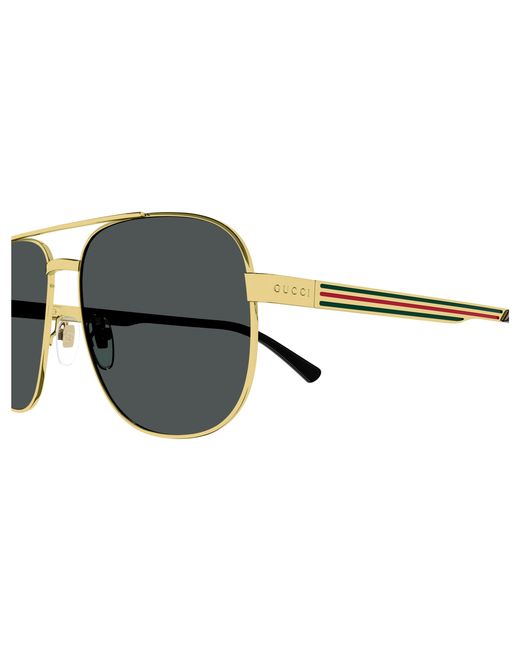 Gucci Black Gg1223S 002 Sunglasses Metal Squared Normal for men