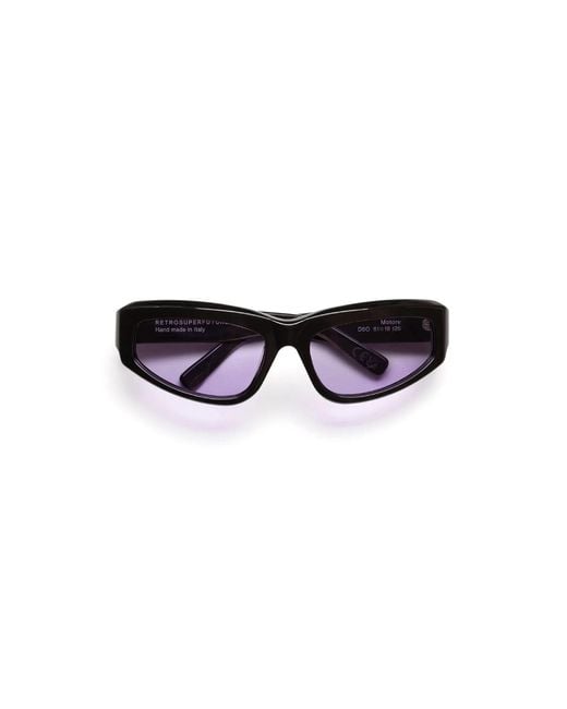 Retrosuperfuture Black D5O Motore Metallic Coco Sunglasses Acetate Wraparound Normal