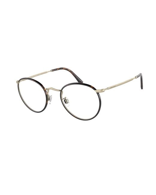 Giorgio Armani Black Ar 112Mj 3002 Optical Frames Metal Transparent Round Normal for men
