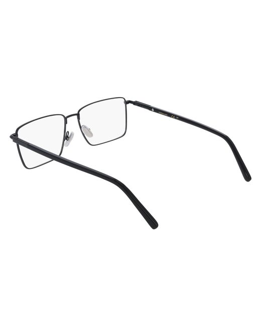 Ferragamo Black Sf2237 001 Optical Frames Metal Squared Normal for men