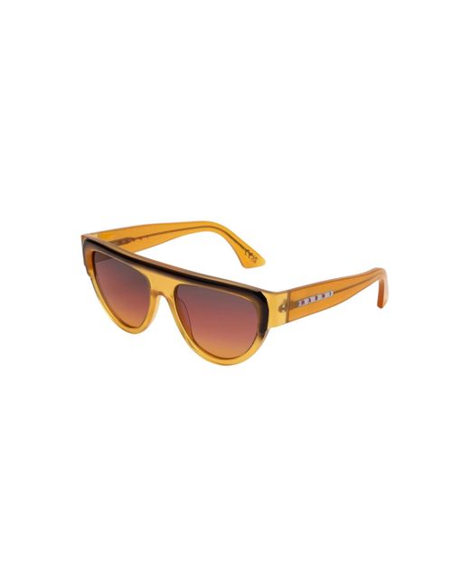 Marni Black 8Ak Ziruna Faded Tan Sunglasses Acetate Pilot Normal Nuanced