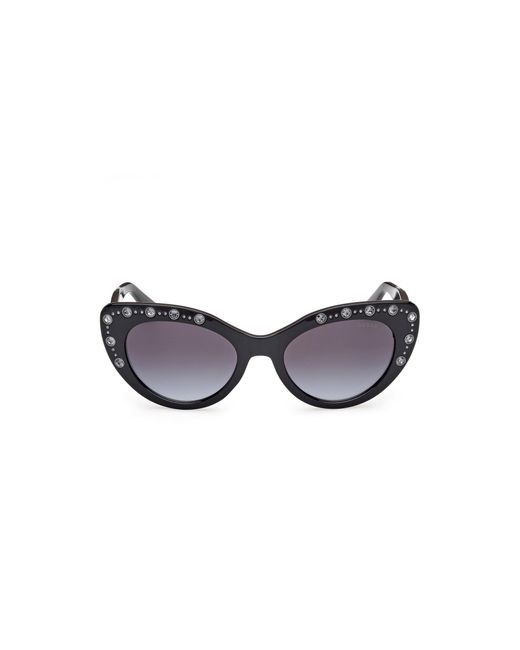 Guess Black Gu00163 01B Sunglasses Injected Smoke Cat Eye Normal