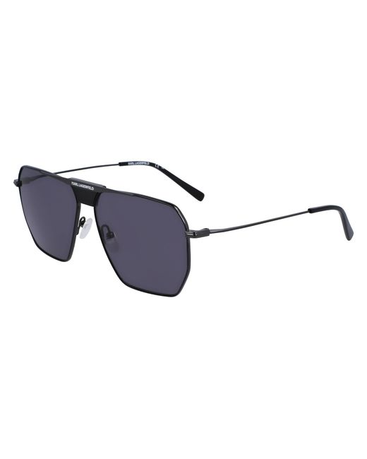 Karl Lagerfeld Black Kl350S 001 Sunglasses Metal Pilot Normal Normal for men