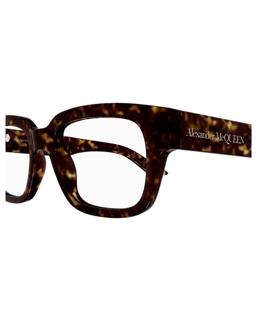 McQueen Black Am0454O 002 Optical Frames Acetate Transparent Squared for men