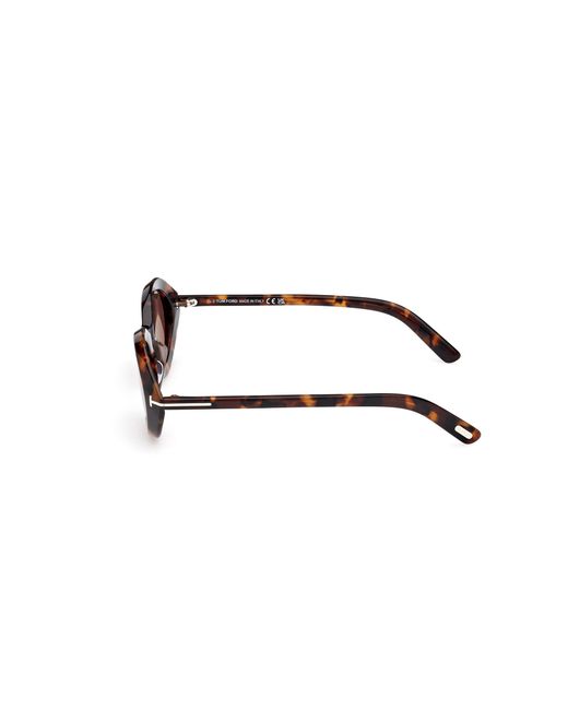 Tom Ford Black Ft1186 Carmen 52E Sunglasses Acetate Round Normal