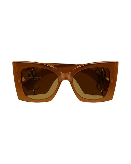 Saint Laurent Black Sl M119/F Blaze Crystal 001 Sunglasses Bio-Injected Cat Eye