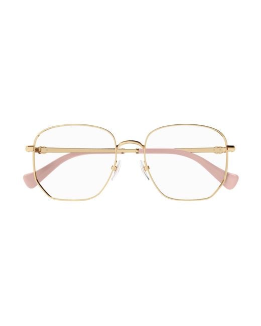 Gucci Black Gg1420Ok 003 Optical Frames Metal Transparent Geometric
