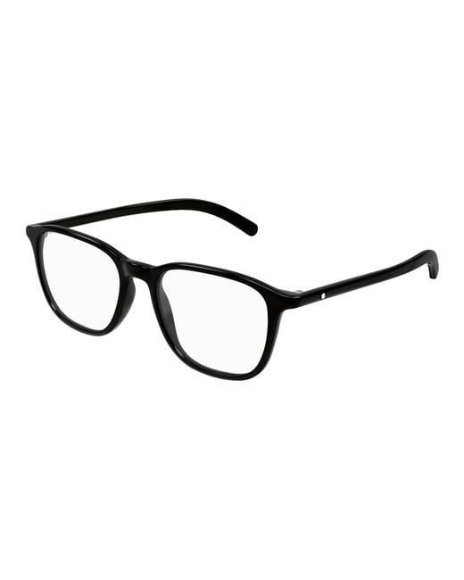 Montblanc Black Mb0386O 001 Optical Frames Acetate Transparent Squared for men