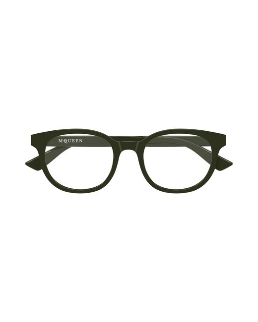 McQueen Black Am0567O 003 Optical Frames Acetate Transparent Round for men