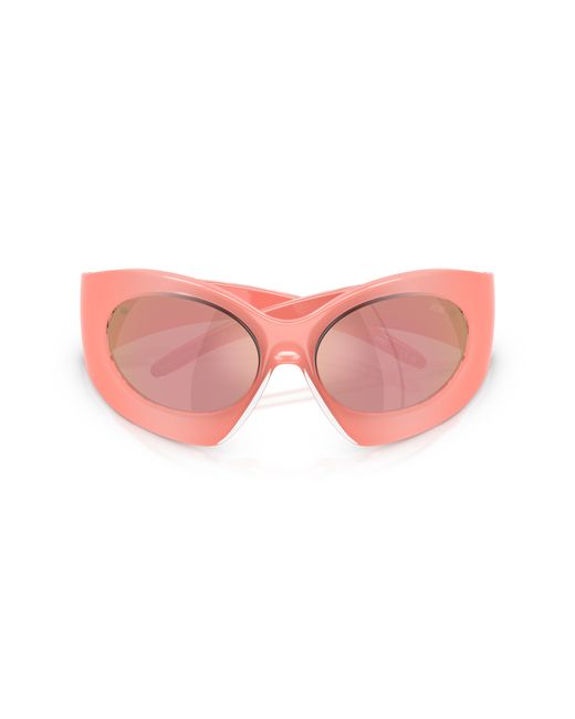 DIESEL Pink Dl3014U 2061/Z Sunglasses Injected Cat Eye Mirror