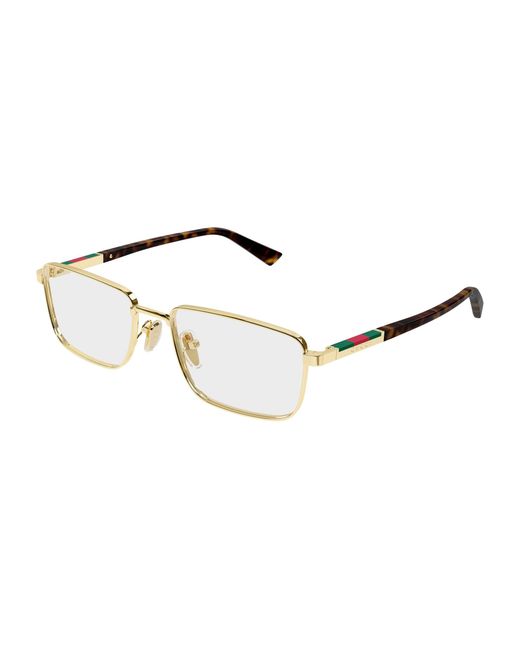Gucci Black Gg1964O 002 Optical Frames Metal Transparent Squared for men